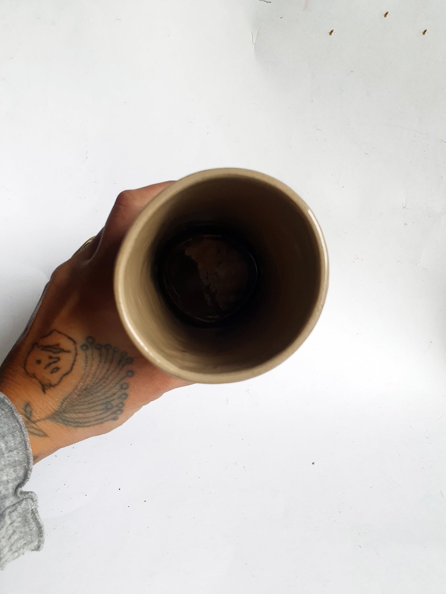 Vase Montagne mi beige mi vert