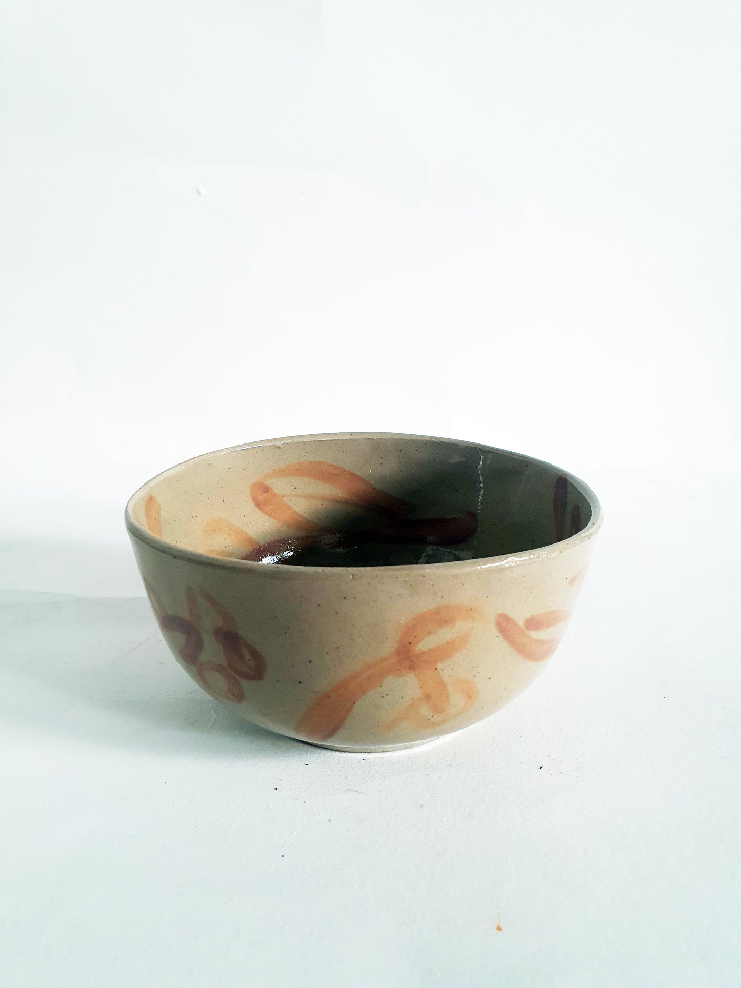 bol ø 11 cm abstrait beige/rose marron