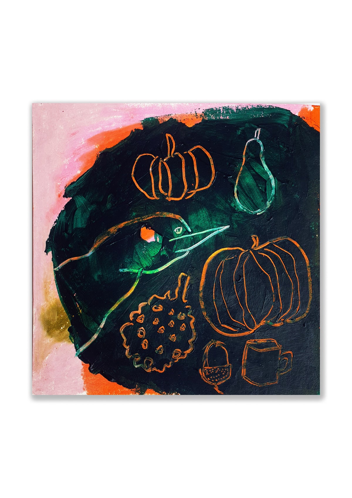 dessin original 15 x 15 grattage courges