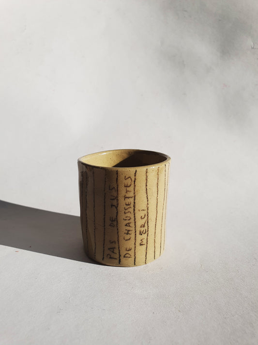 Tasse espresso "Pas de jus de chaussettes merci"