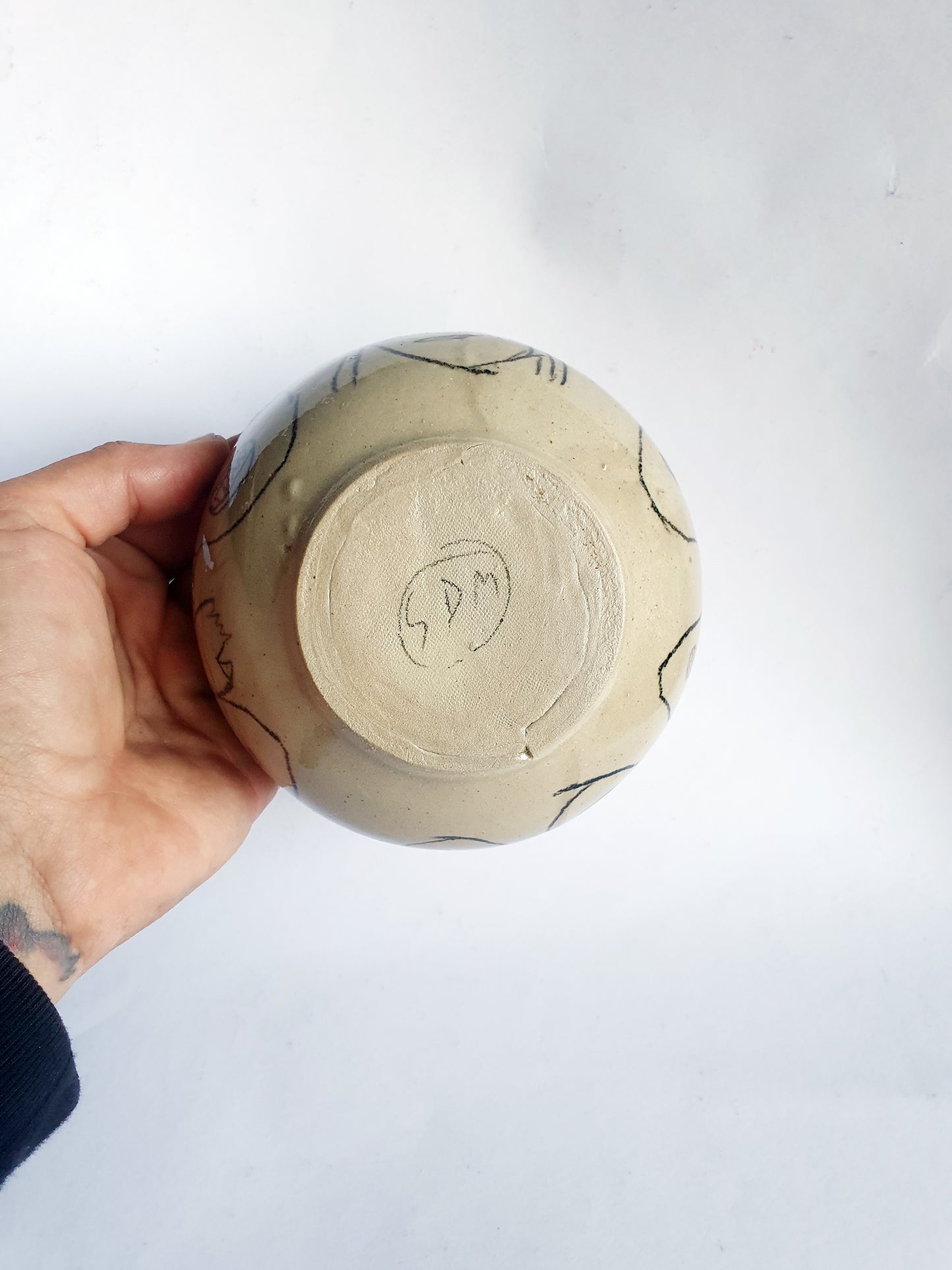 Bol ø 11 cm série de visages beige