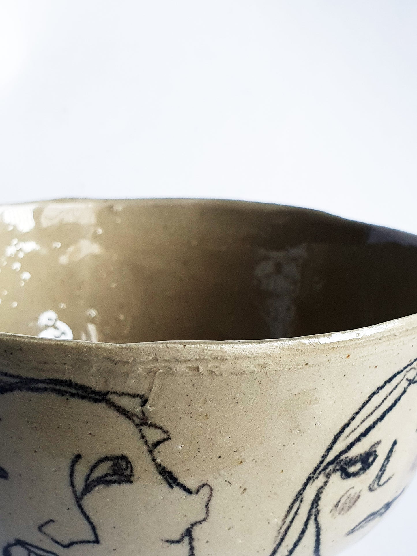 Bol ø 11 cm série de visages beige