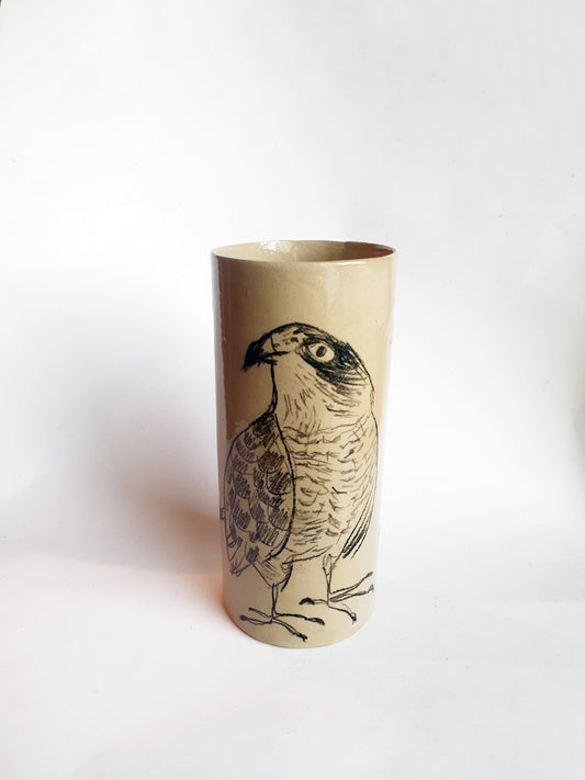 Vase cylindre / oiseaux n°1