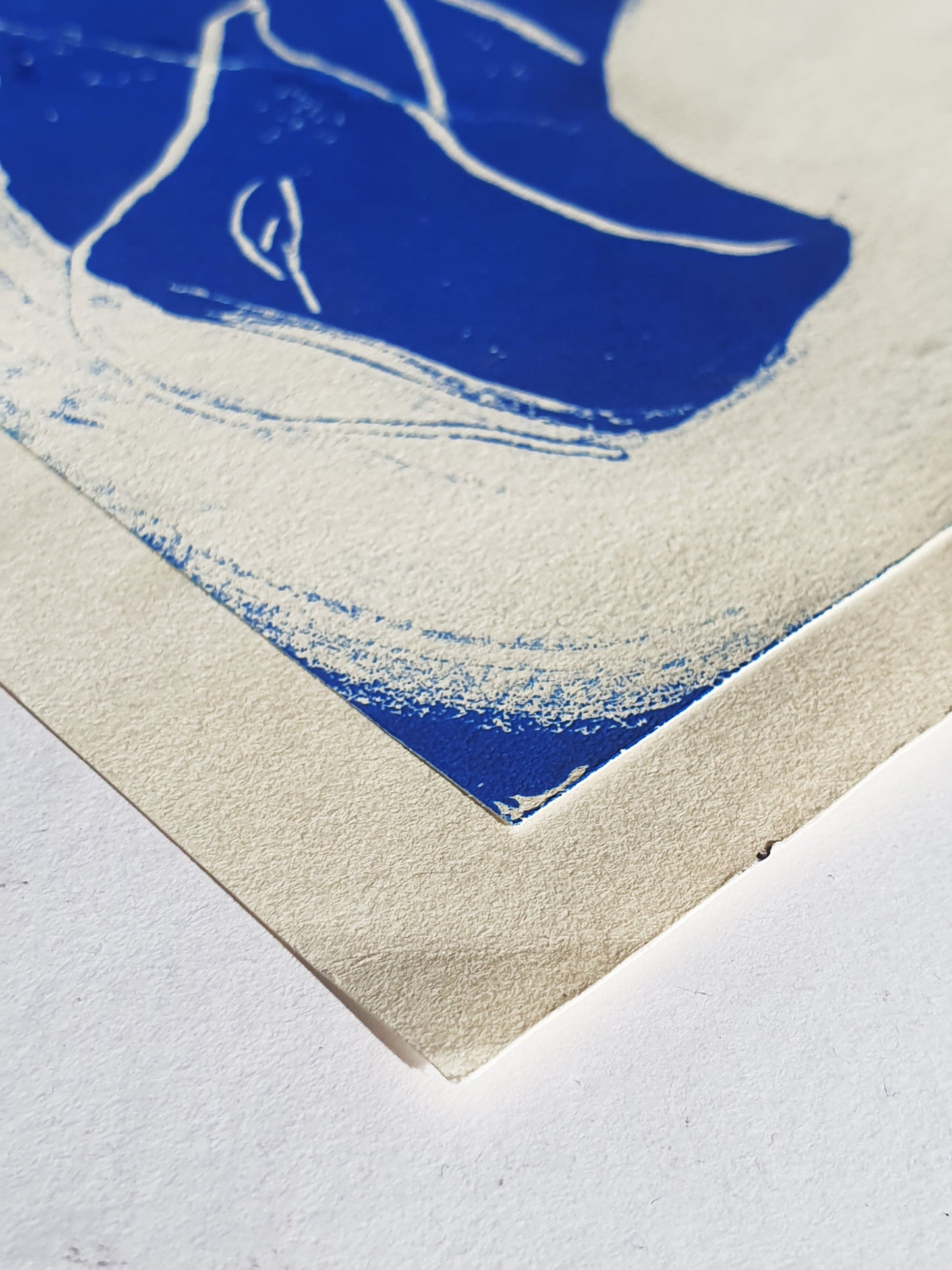 SÉRIE MONOTYPE BLEU / oiseau verre et toi