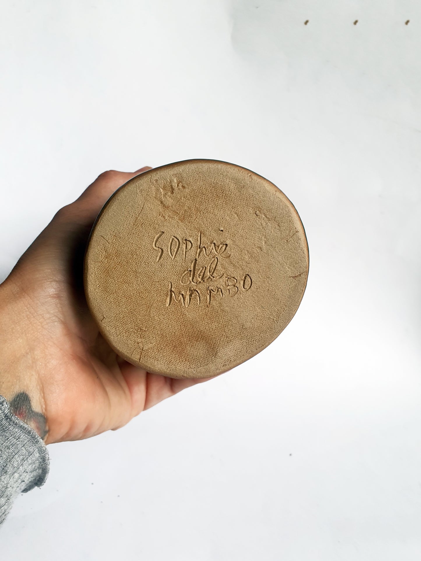 Vase Montagne mi beige mi vert