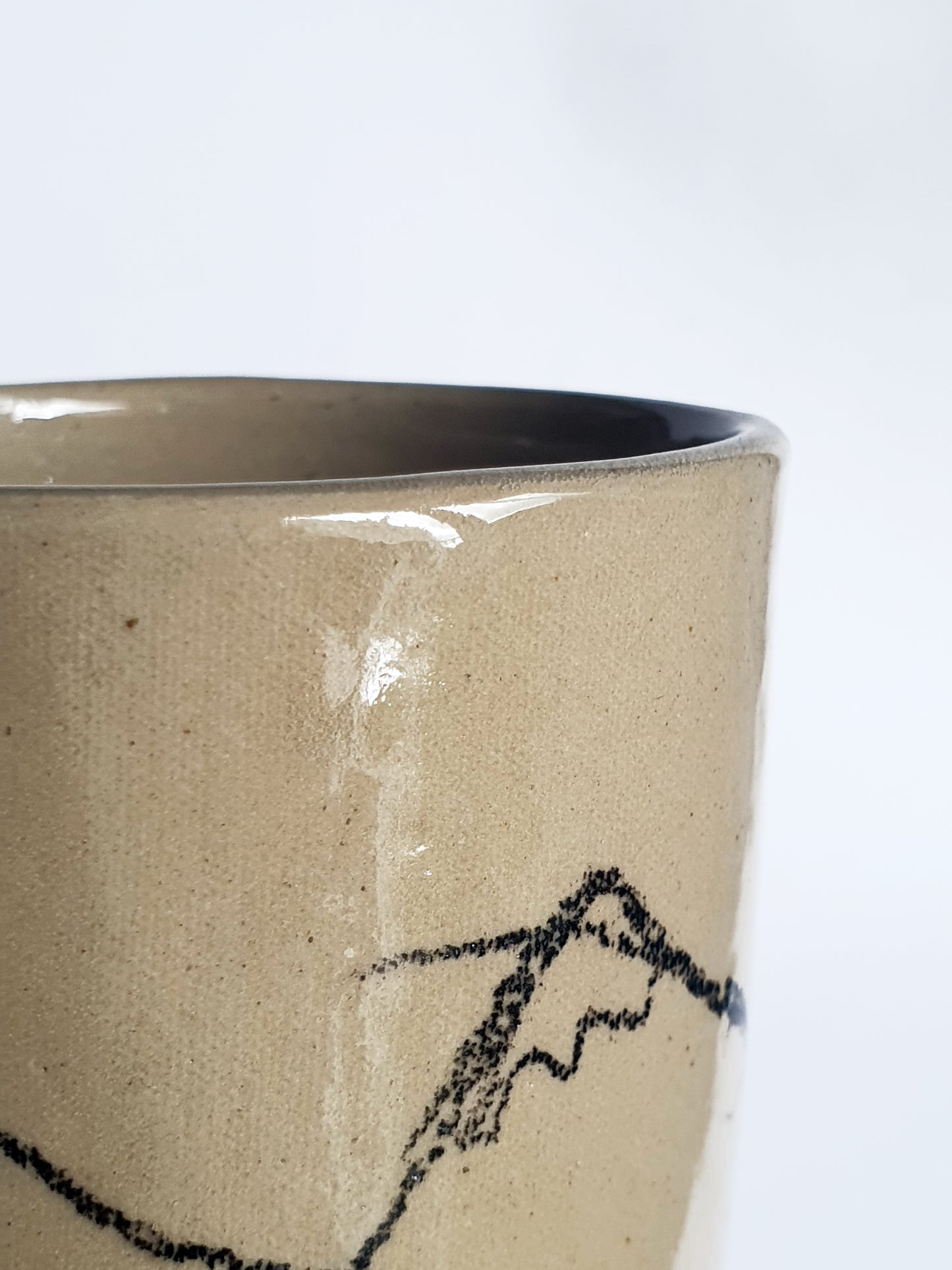 Vase Montagne mi beige mi vert