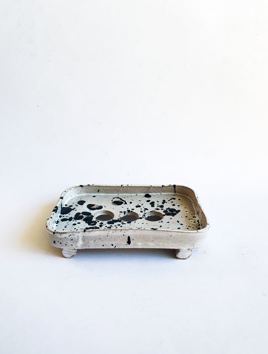 Porte savon tâches blanc/noir