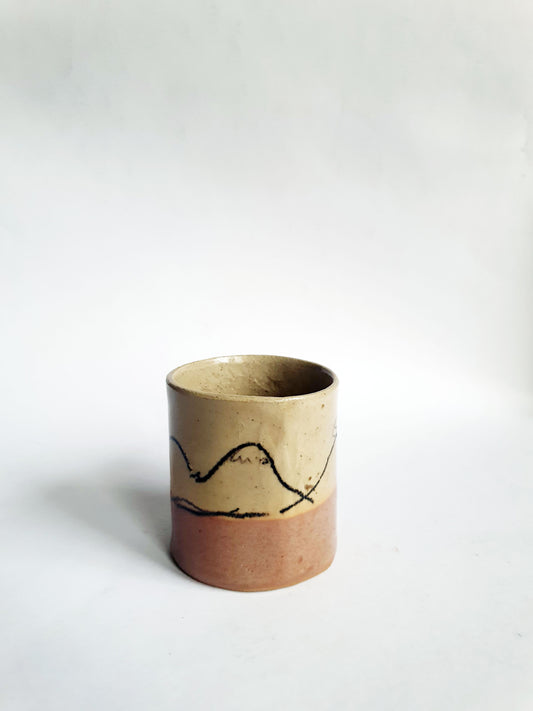 Tasse espresso mi-montagne mi-rose