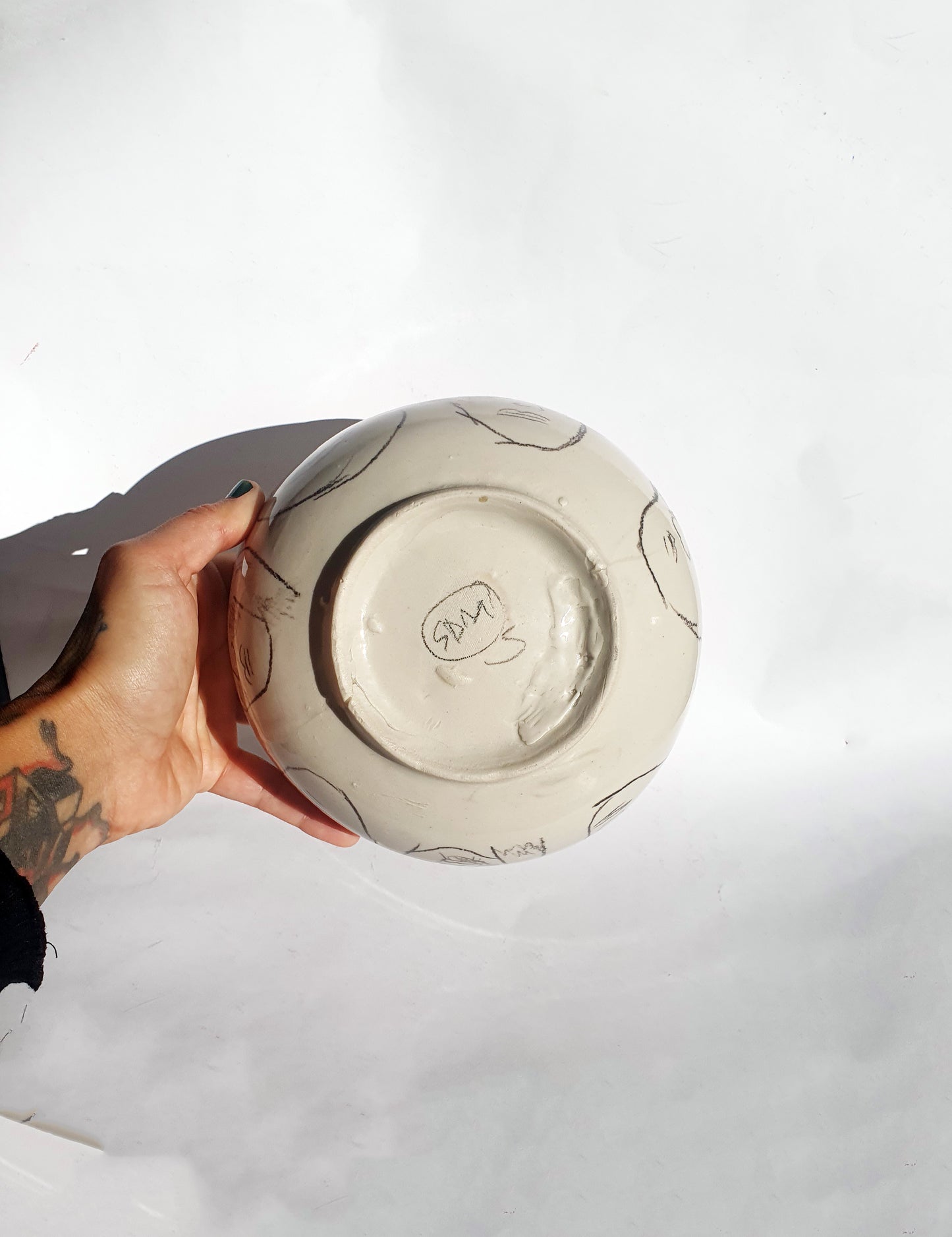 Bol ø 17,5 cm série de visages blanc crème