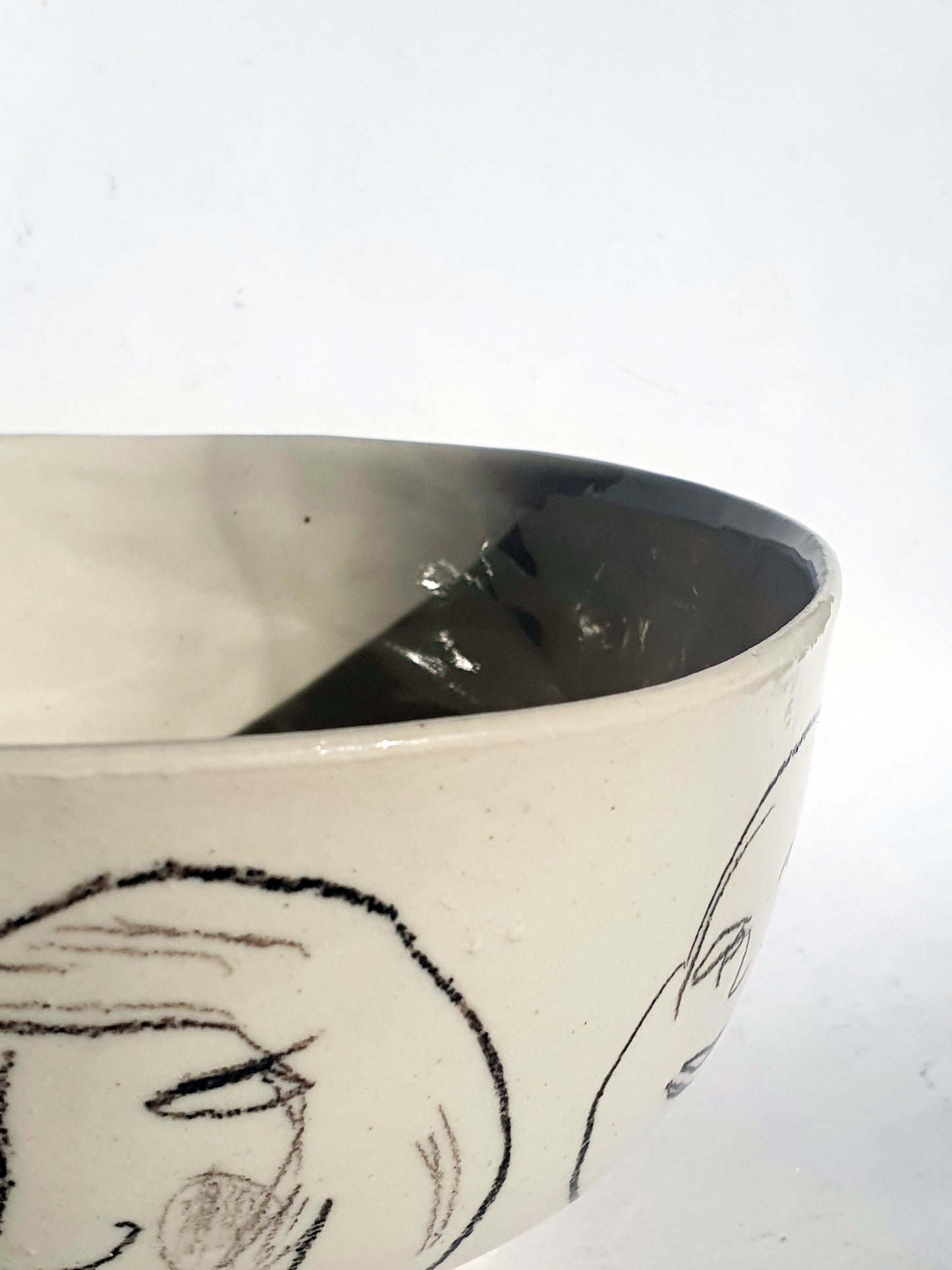 Bol ø 17,5 cm série de visages blanc crème