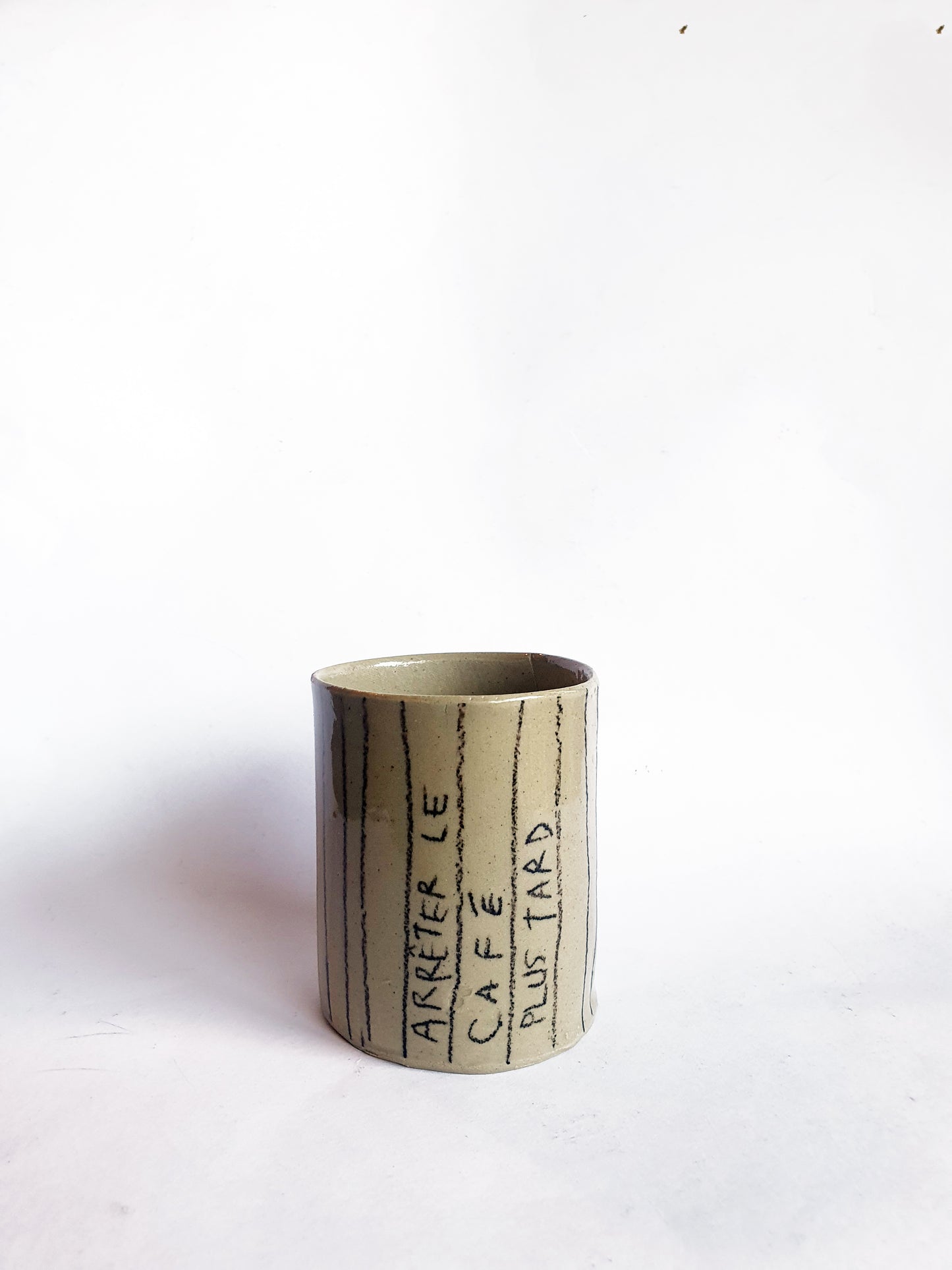 Tasse 230 ml "Arrêter le café plus tard"