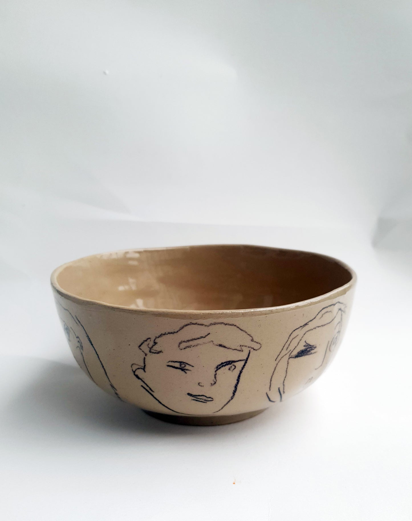 Bol ø 17,5 cm série de visages beige