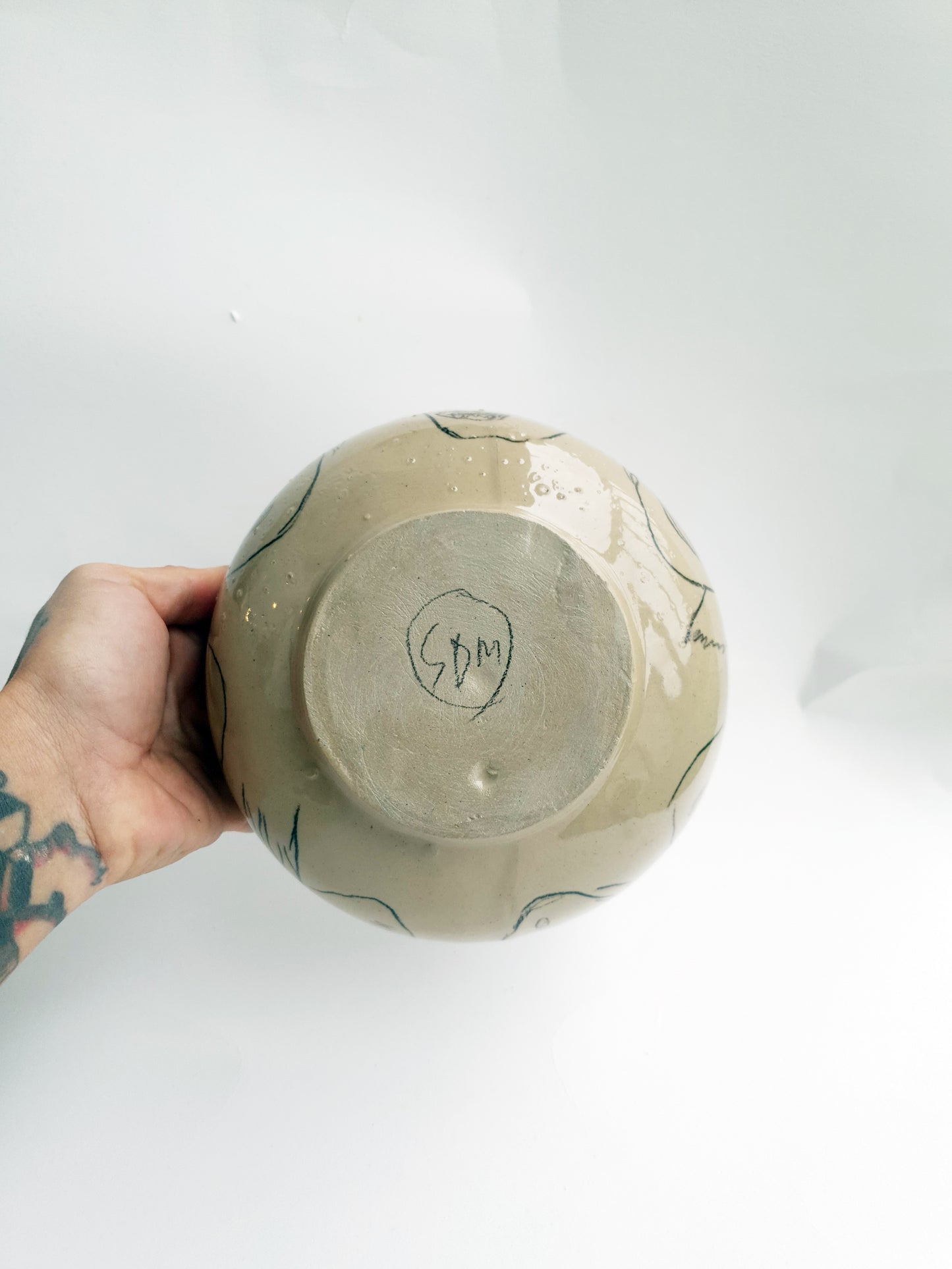 Bol ø 17,5 cm série de visages beige