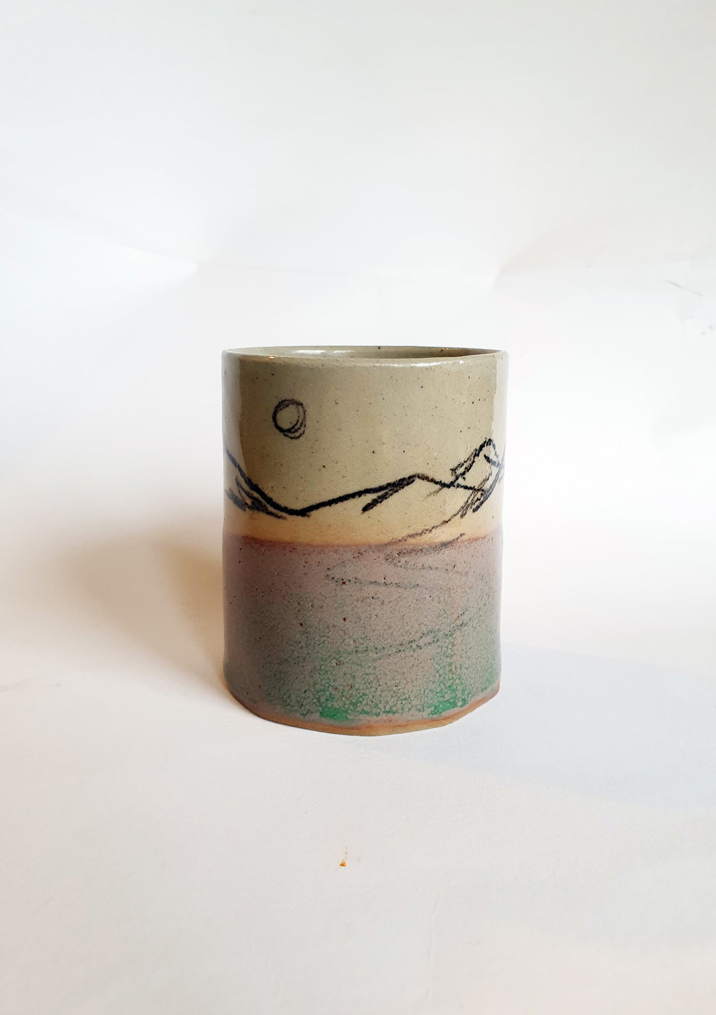 Tasse 23 cl mi rose/gris mi montagne