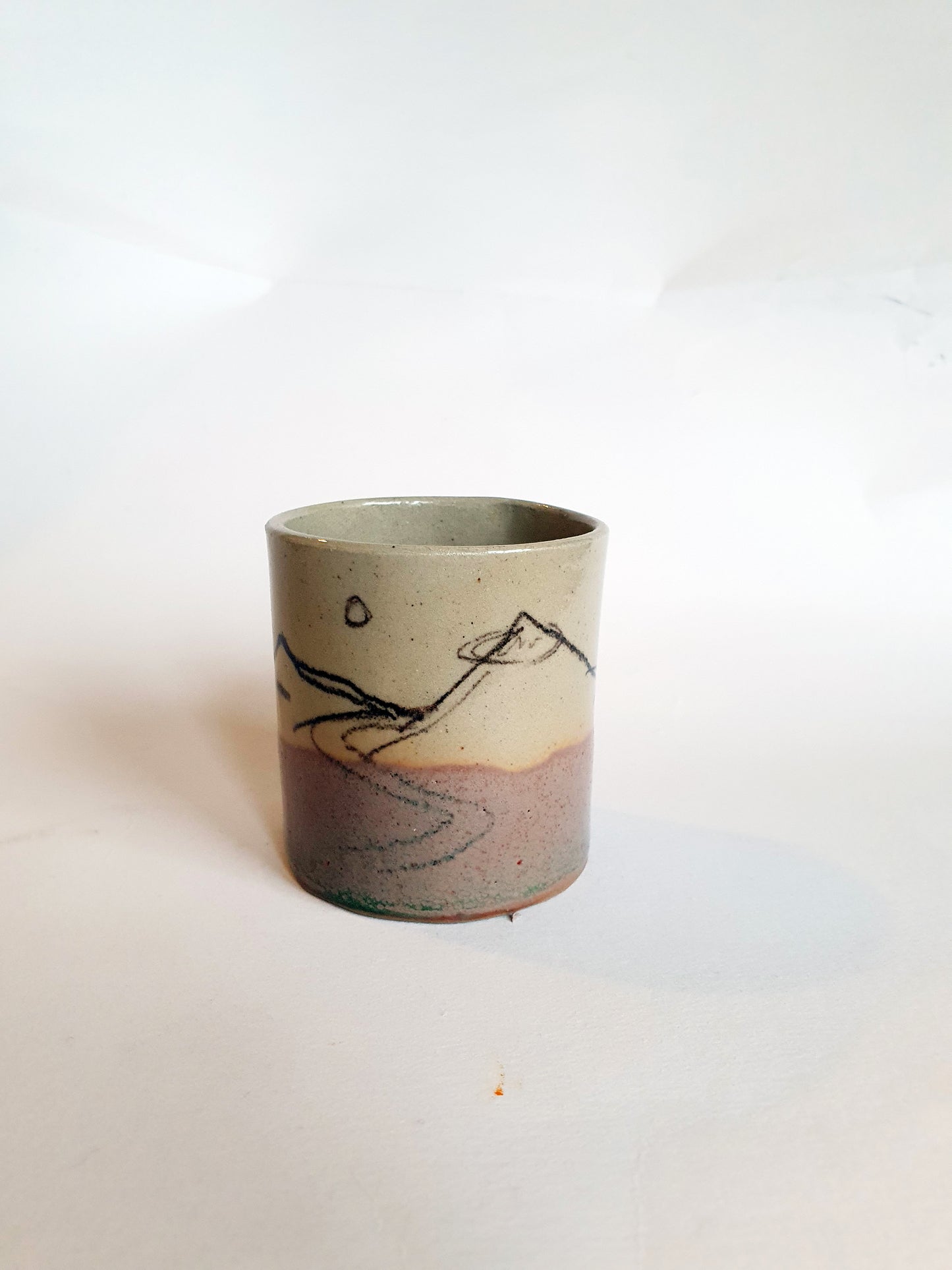 Tasse espresso mi rose/gris mi montagne