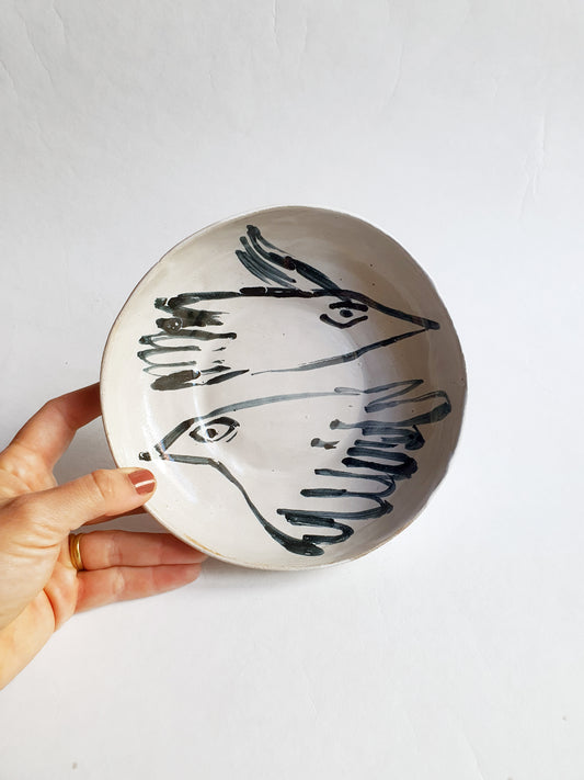 Assiette creuse ø 18 cm oiseau double