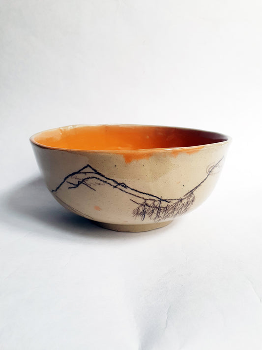 Bol ø 17,5 cm mi orange mi montagne
