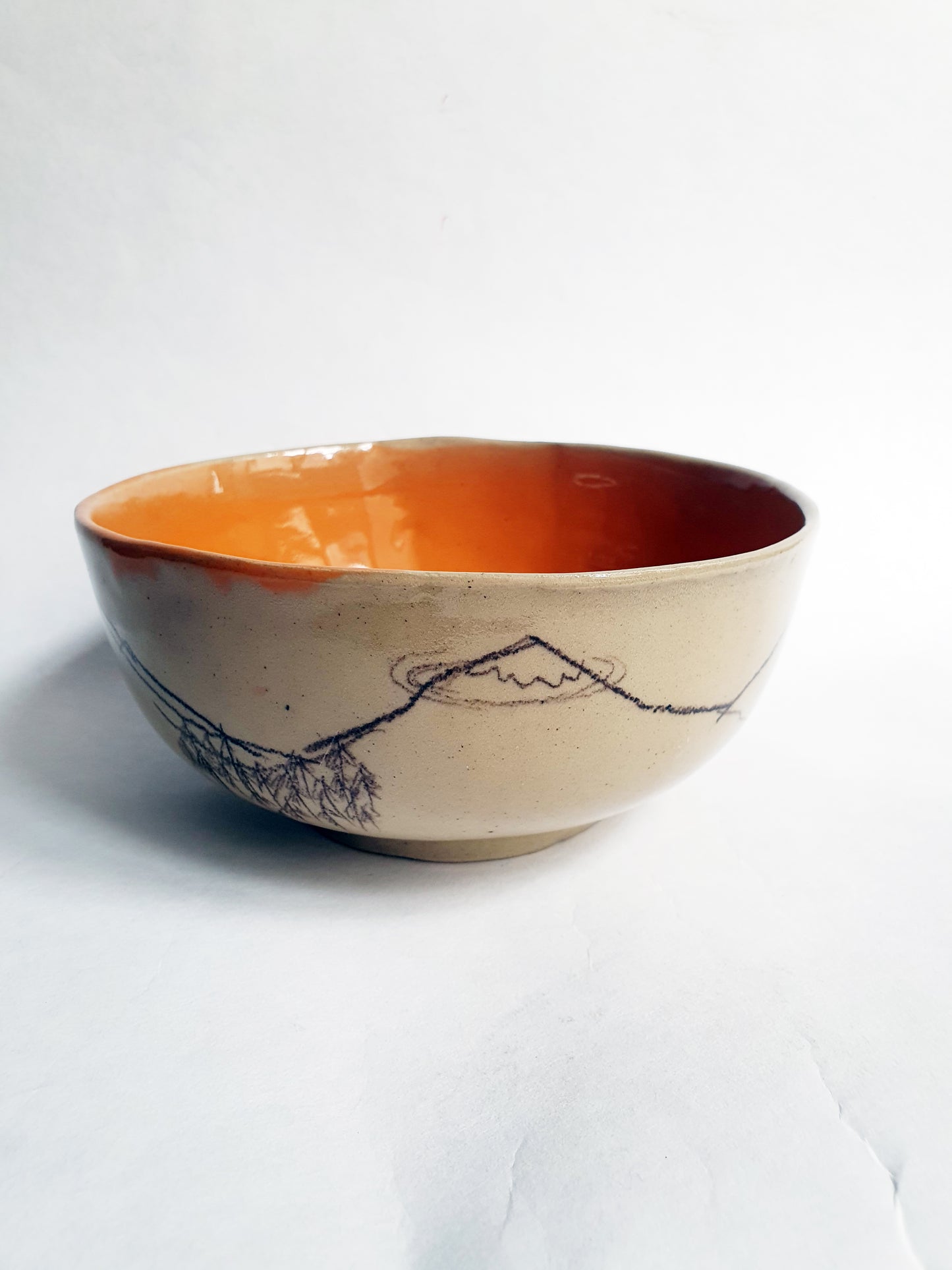 Bol ø 17,5 cm mi orange mi montagne