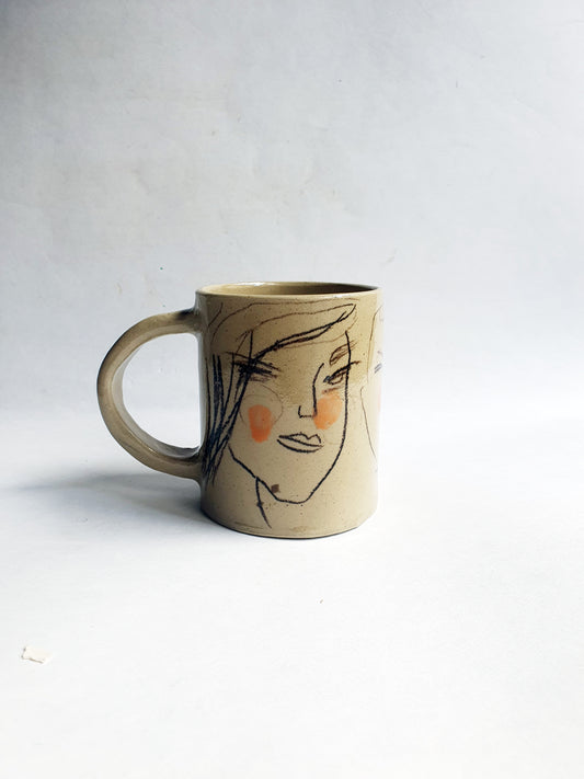 Tasse 35 cl visages et orange