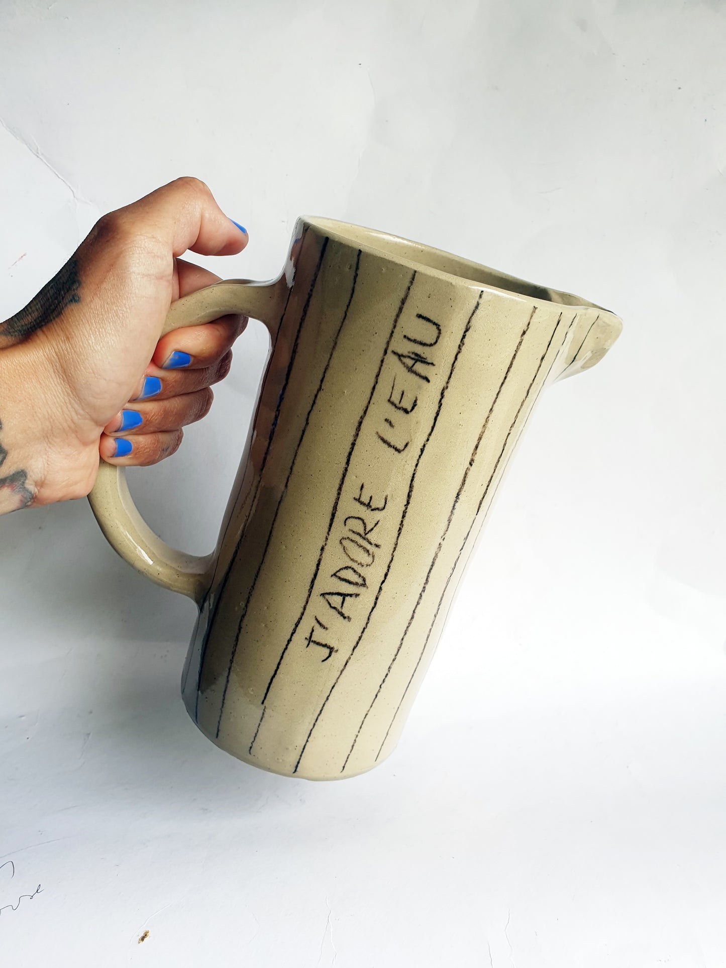 carafe j'adore l'eau avec crac