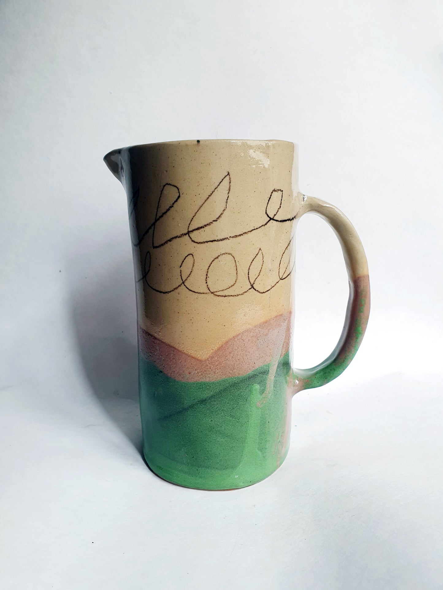 Carafe Mi vert mi dessinée