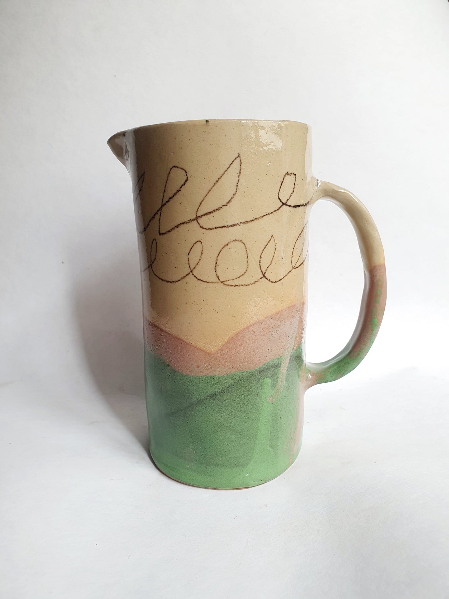 Carafe Mi vert mi dessinée