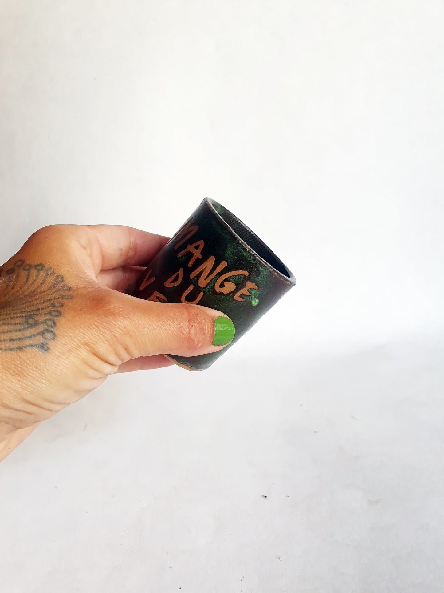 tasse espresso mange du vert X 3