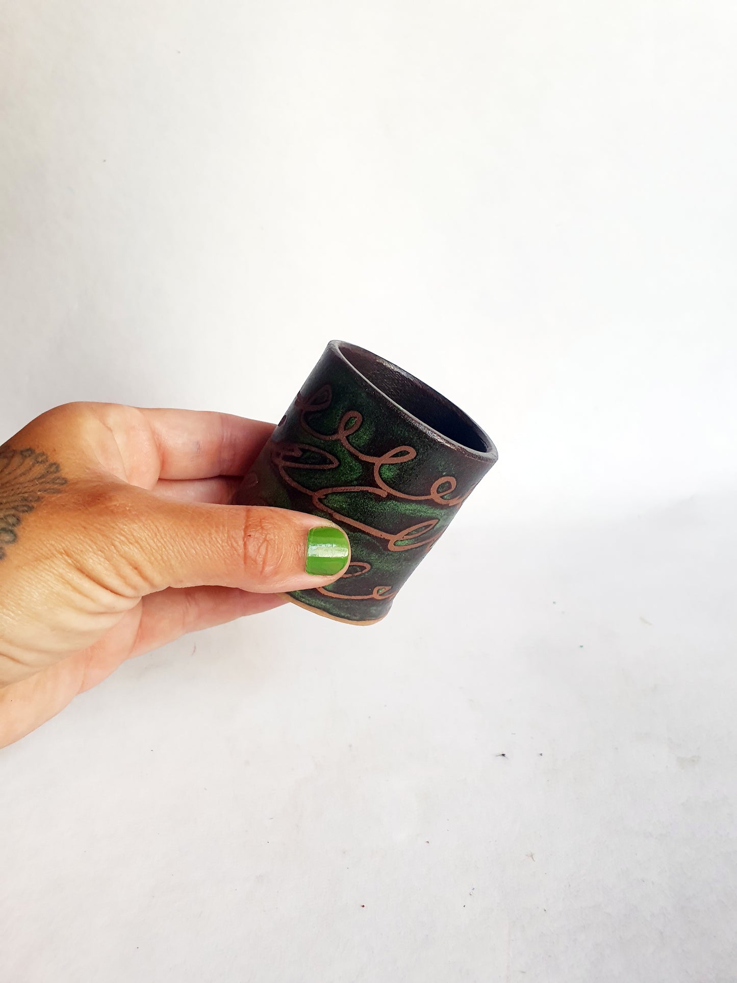 tasse espresso mange du vert X 3