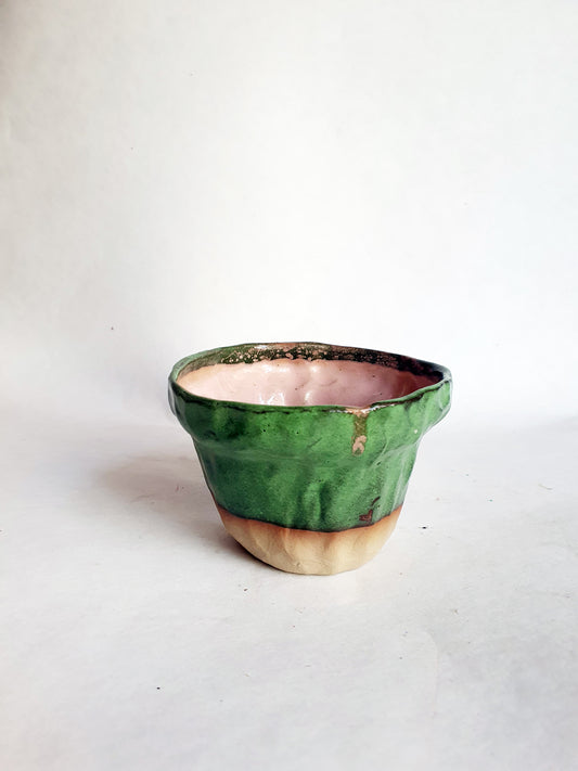 tasse bizarre vert/rose 15 cl