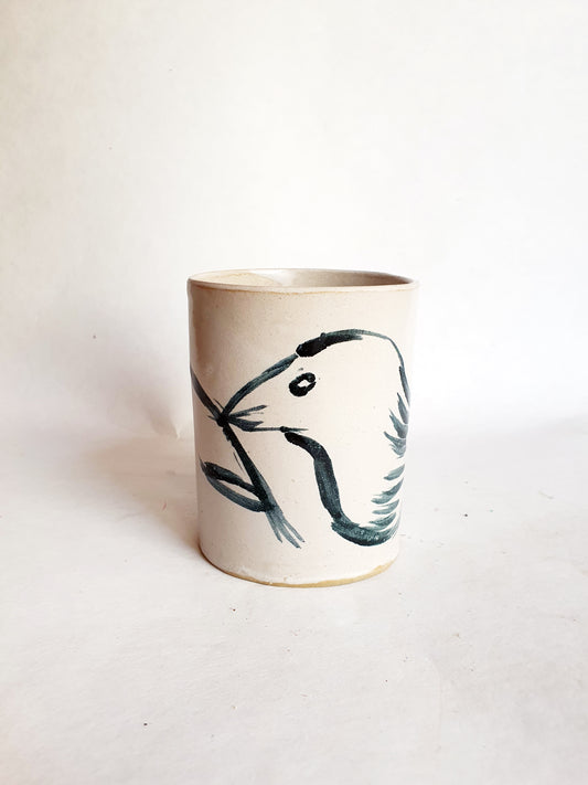 tasse 35 cl oiseaux blanc et noir