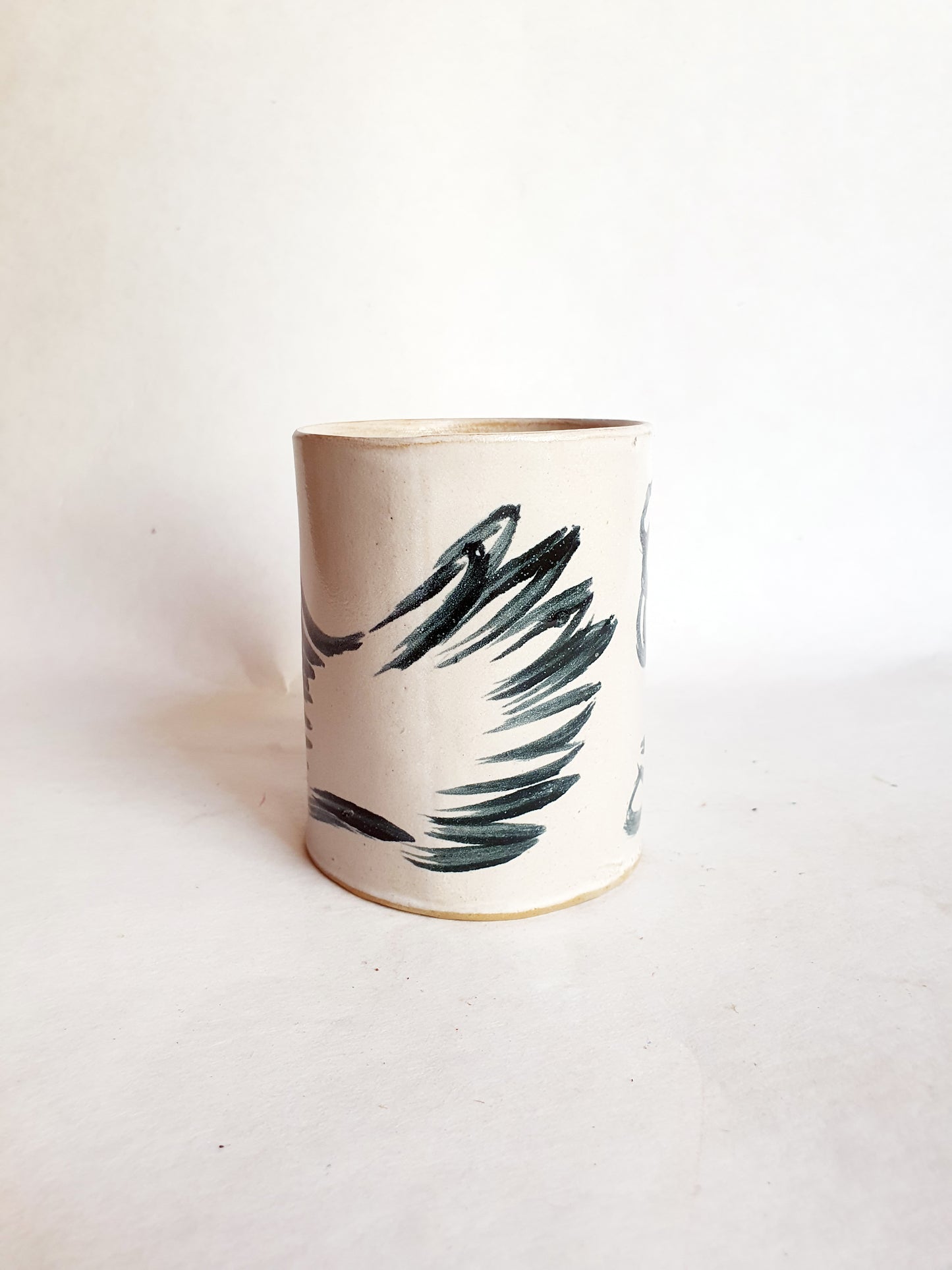 tasse 35 cl oiseaux blanc et noir