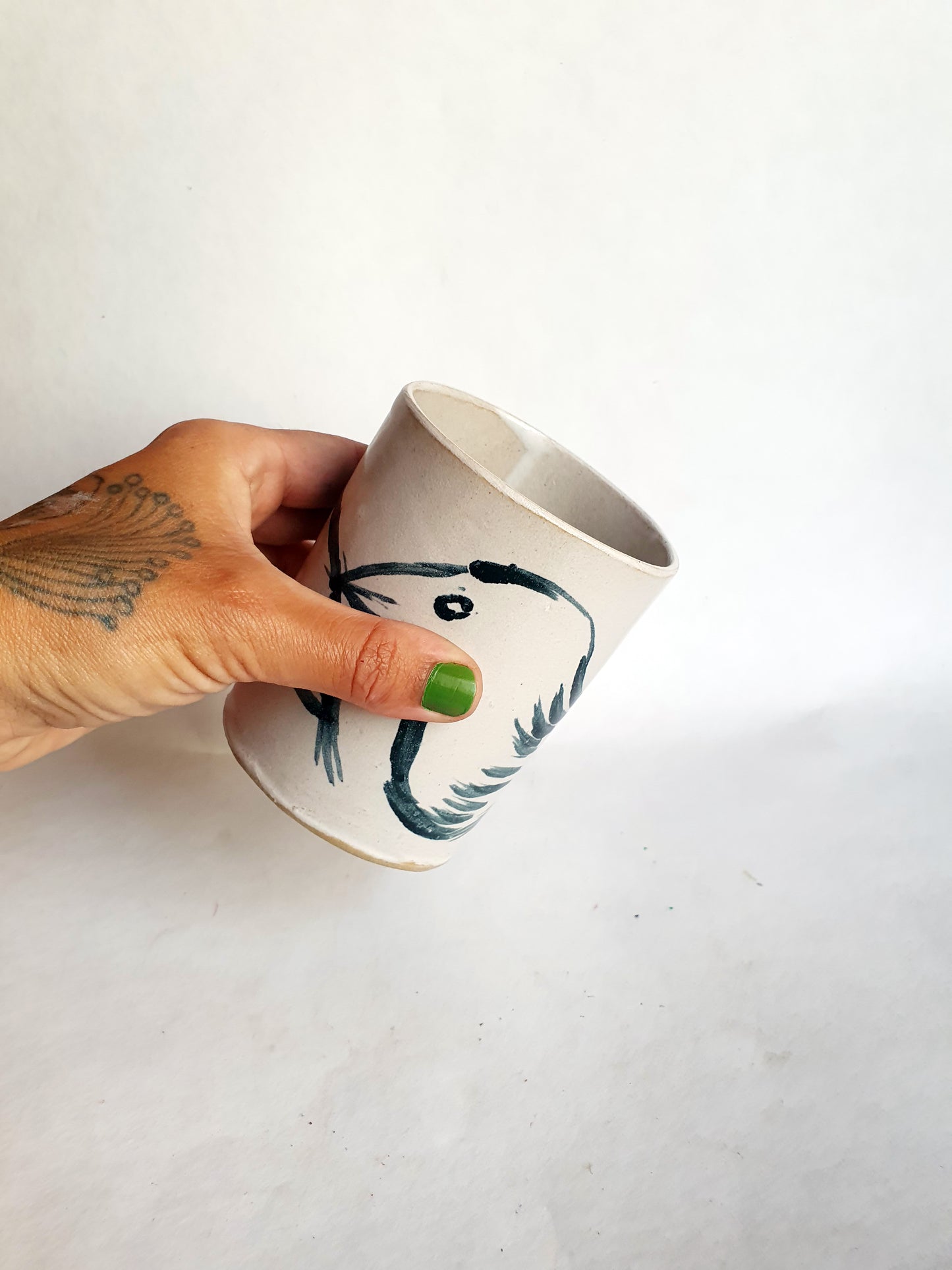 tasse 35 cl oiseaux blanc et noir