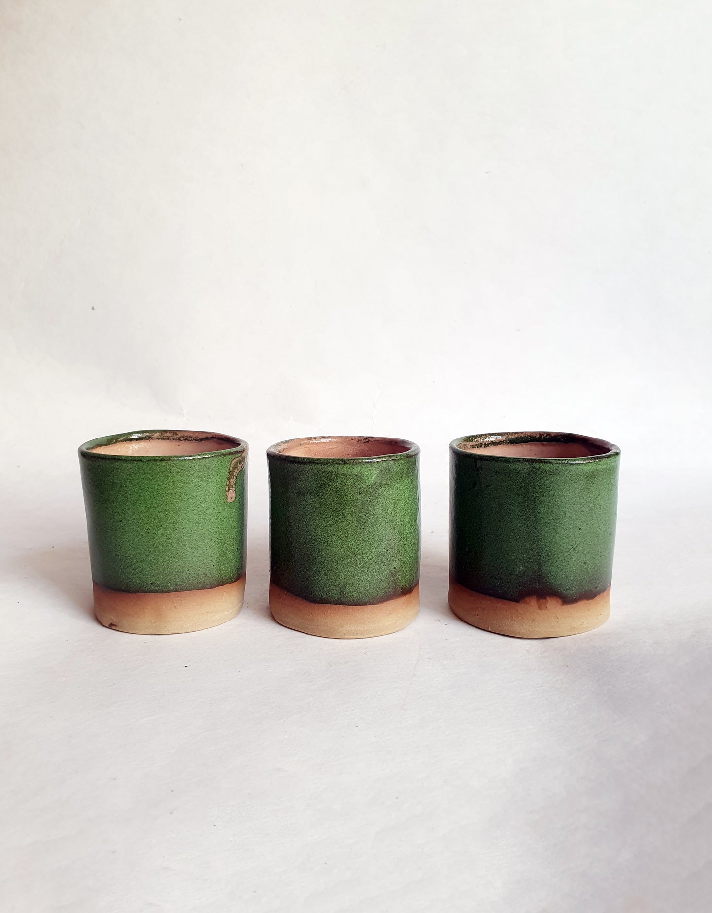 lot de 3 tasses espresso vert/rose