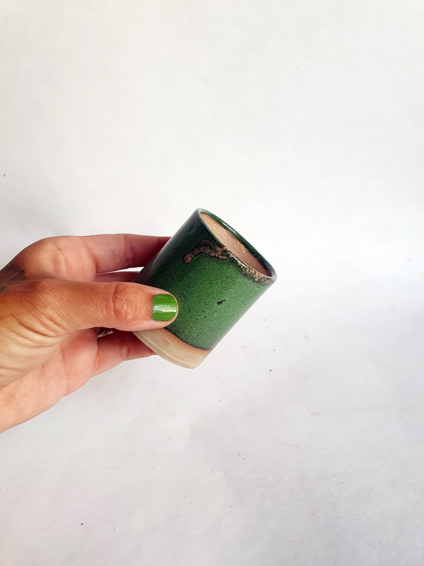 lot de 3 tasses espresso vert/rose