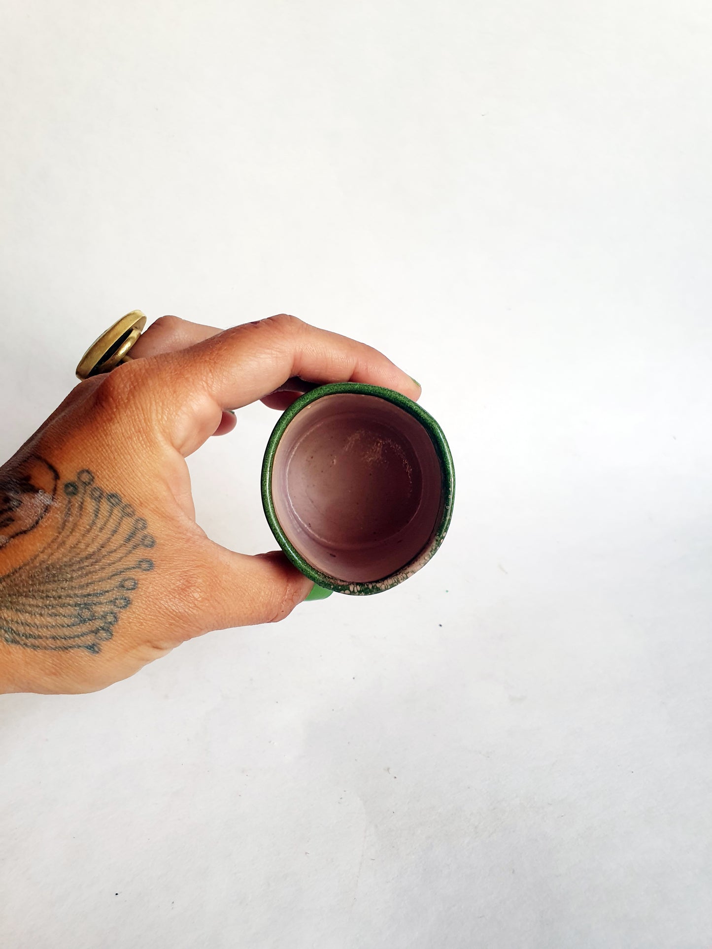 lot de 3 tasses espresso vert/rose
