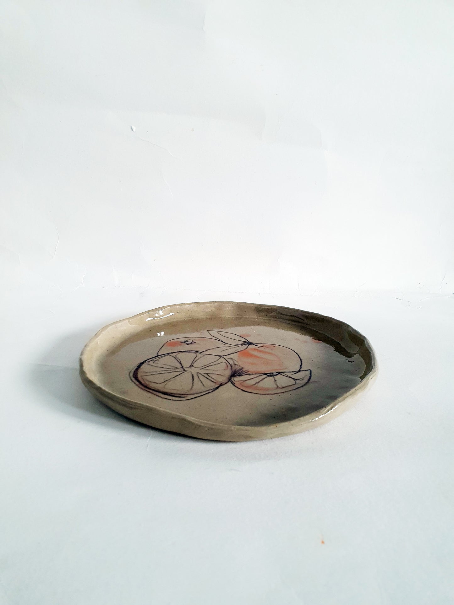 Assiette ø 18 cm beige orange 2