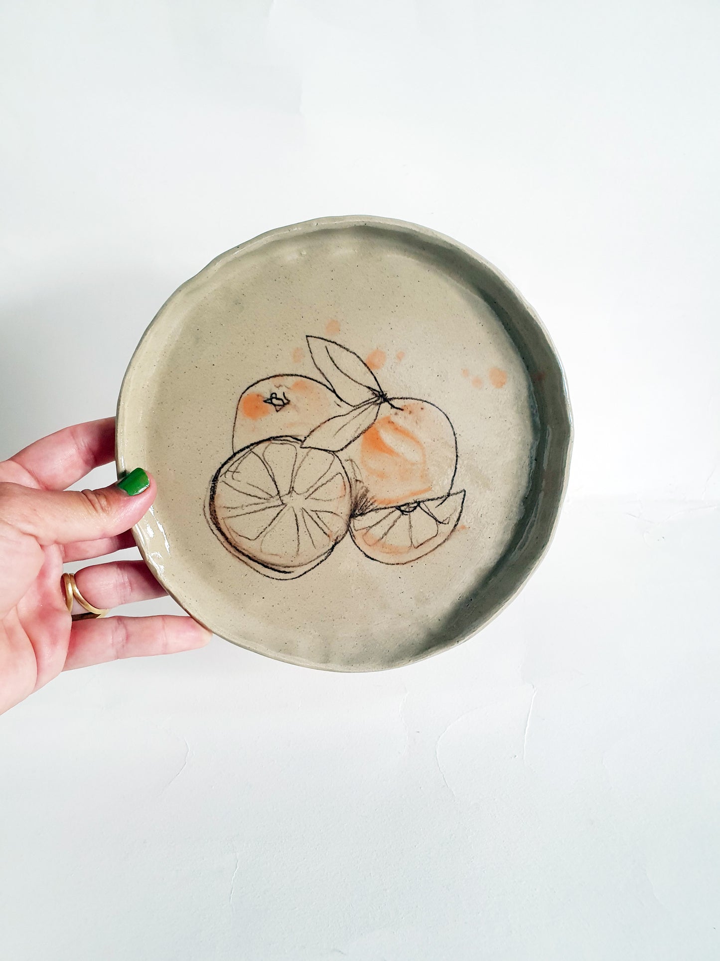 Assiette ø 18 cm beige orange 2