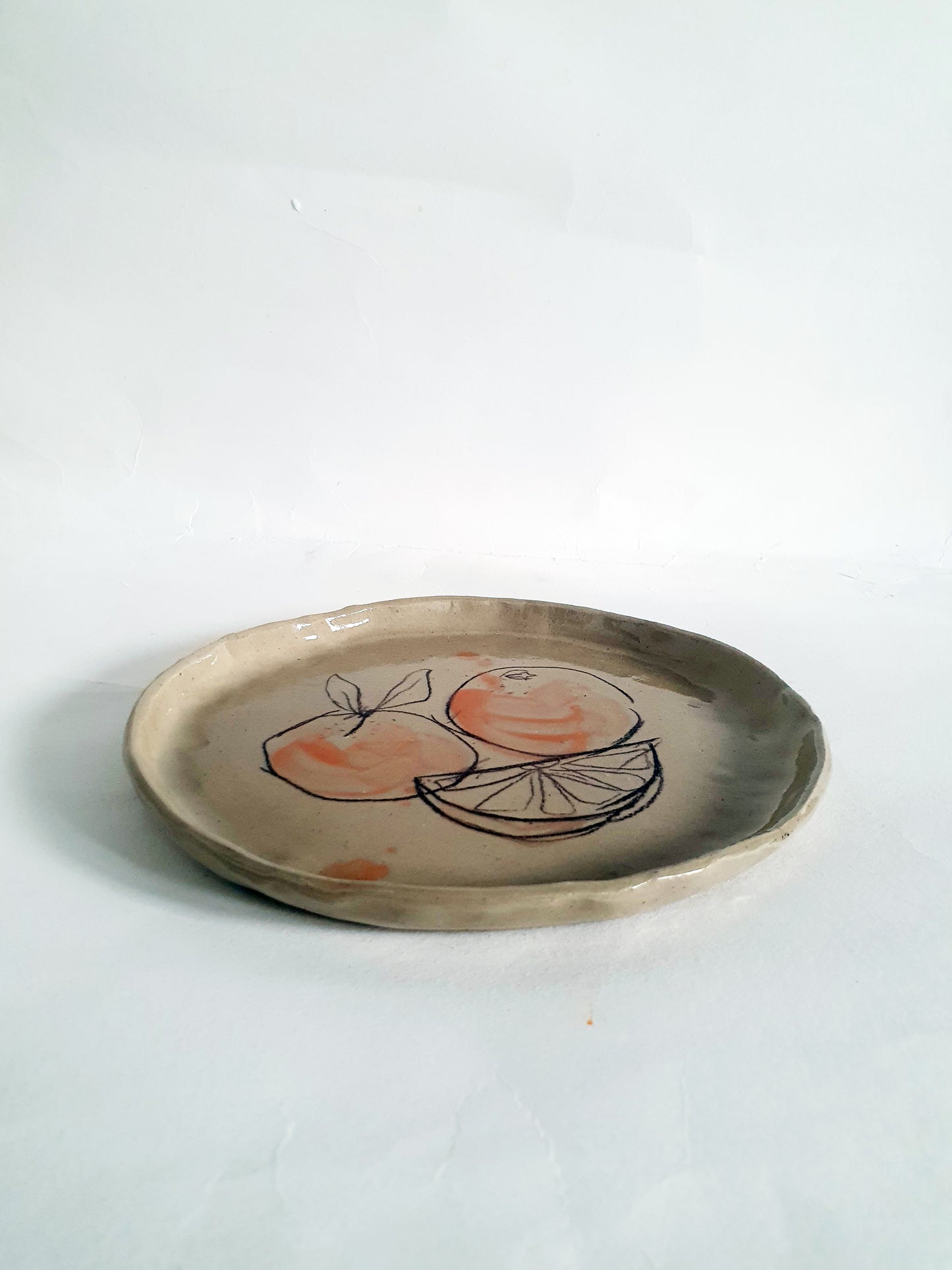 Assiette ø 18 cm beige orange 1