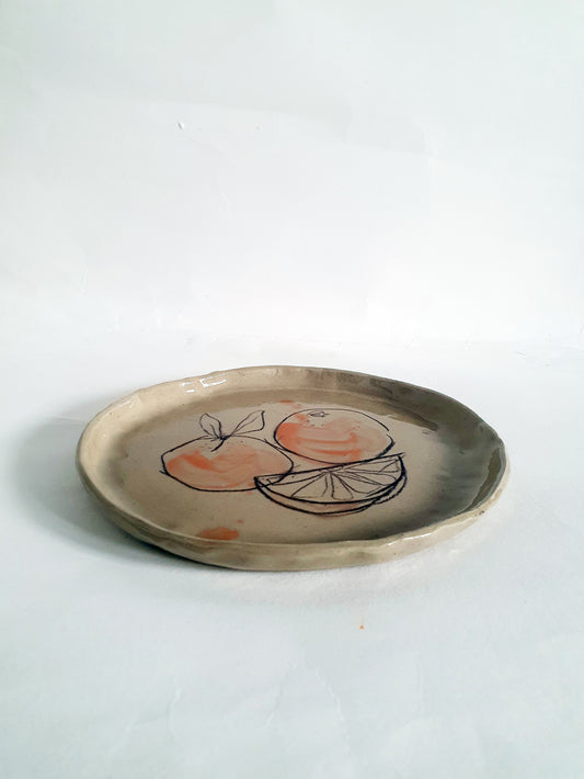Assiette ø 18 cm beige orange 1