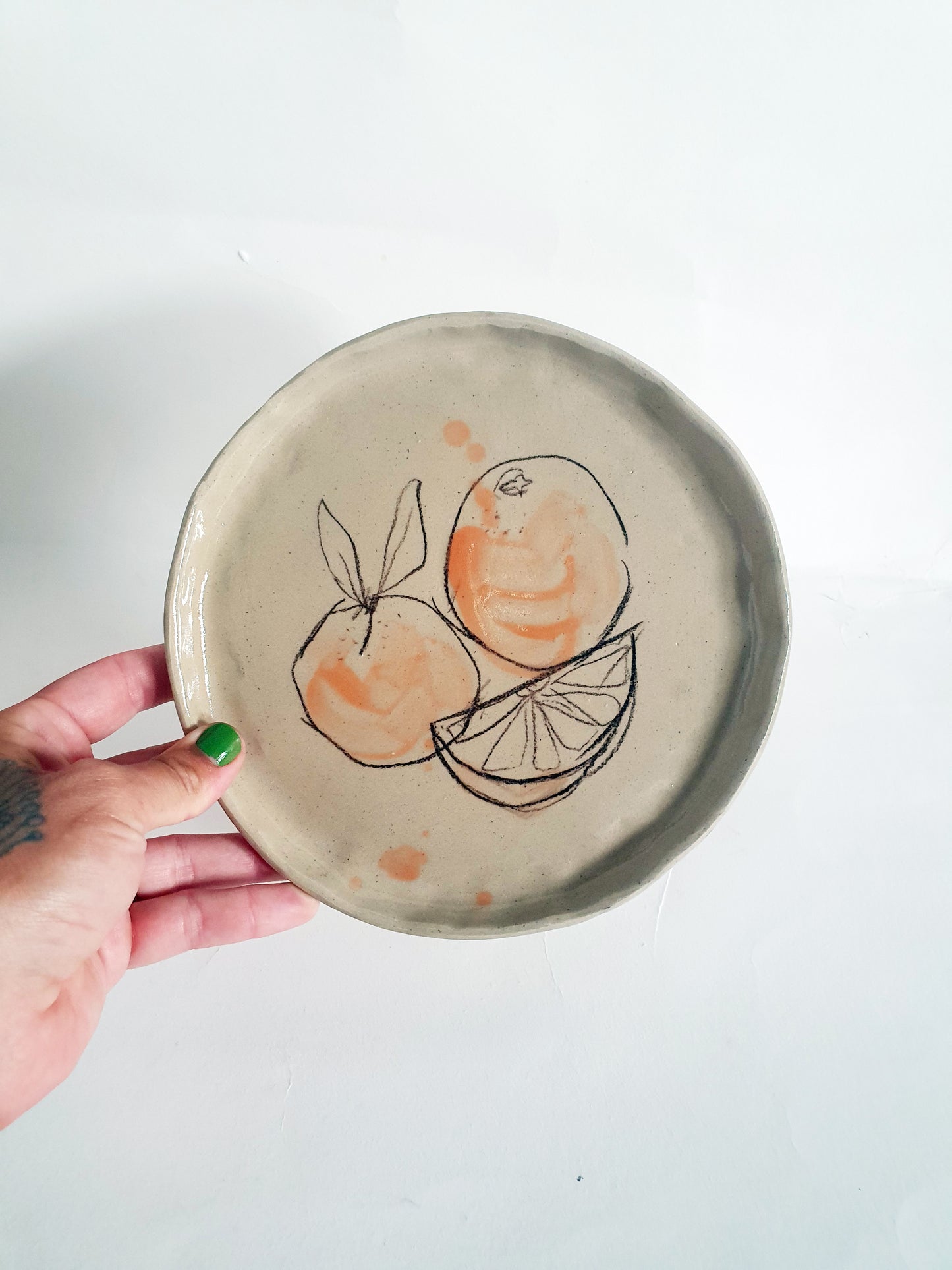 Assiette ø 18 cm beige orange 1
