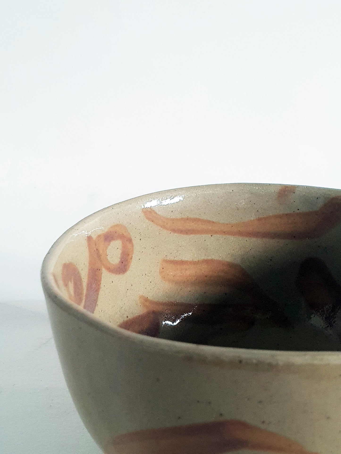 bol ø 11 cm abstrait beige/rose marron