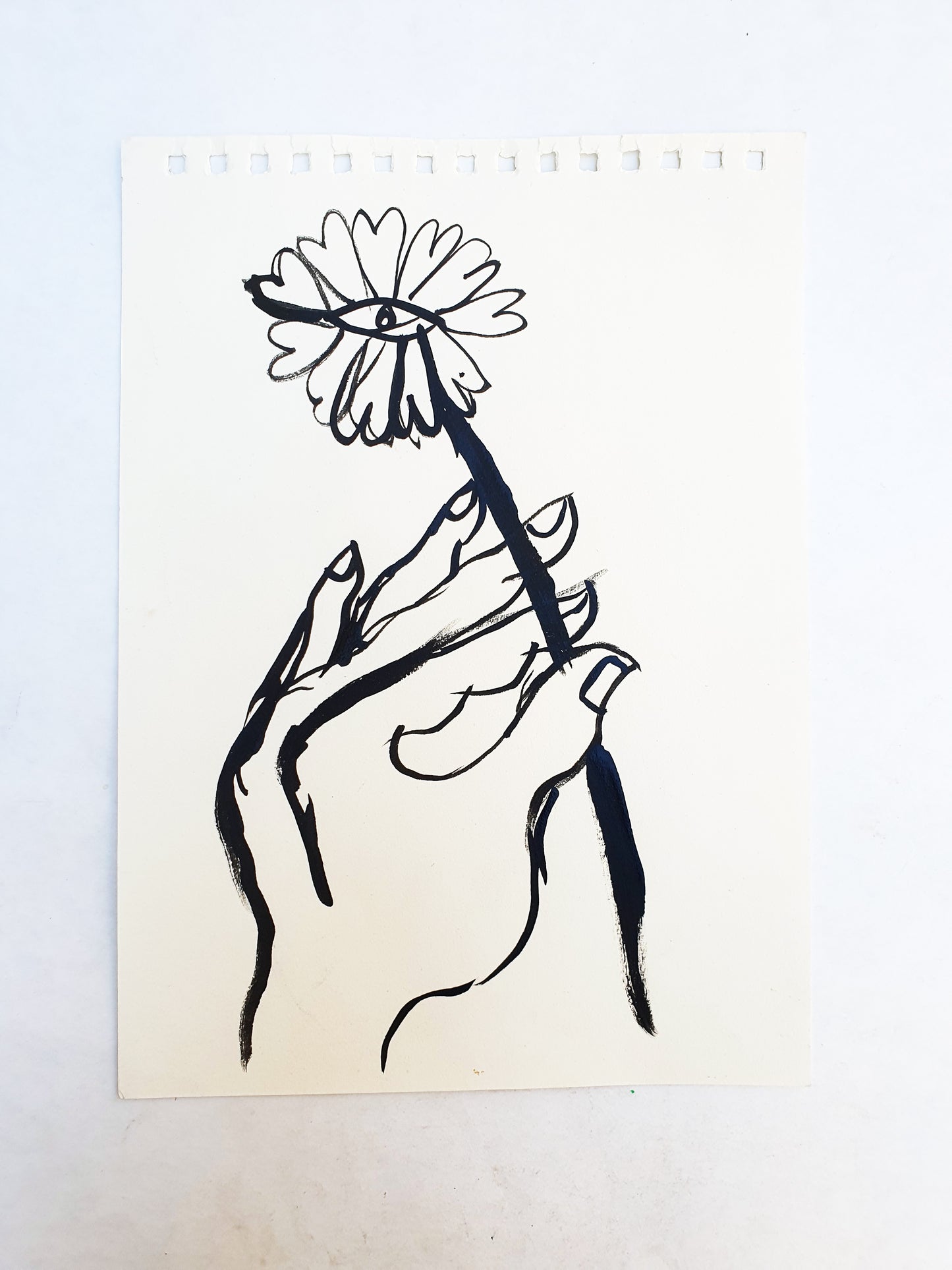 dessin original A4 main fleur