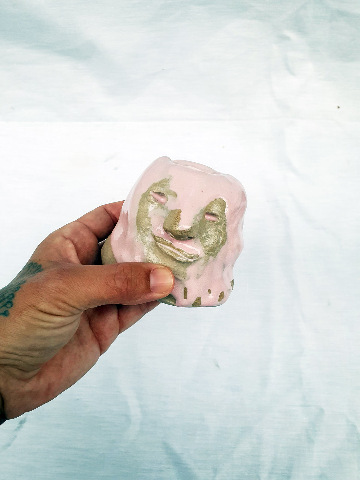 Bougeoir tête rose