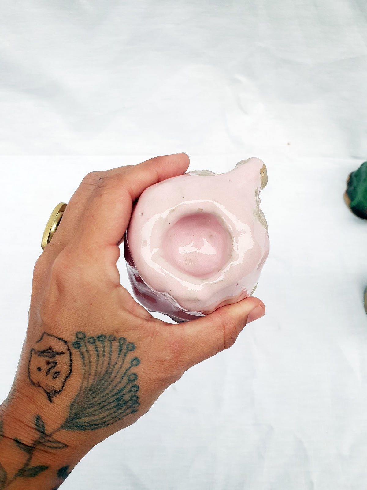 Bougeoir tête rose