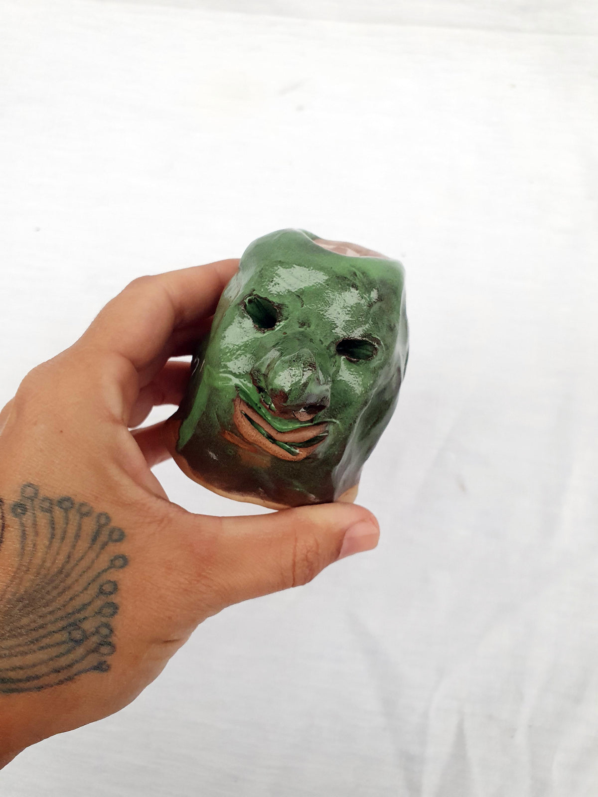 Bougeoir tête vert