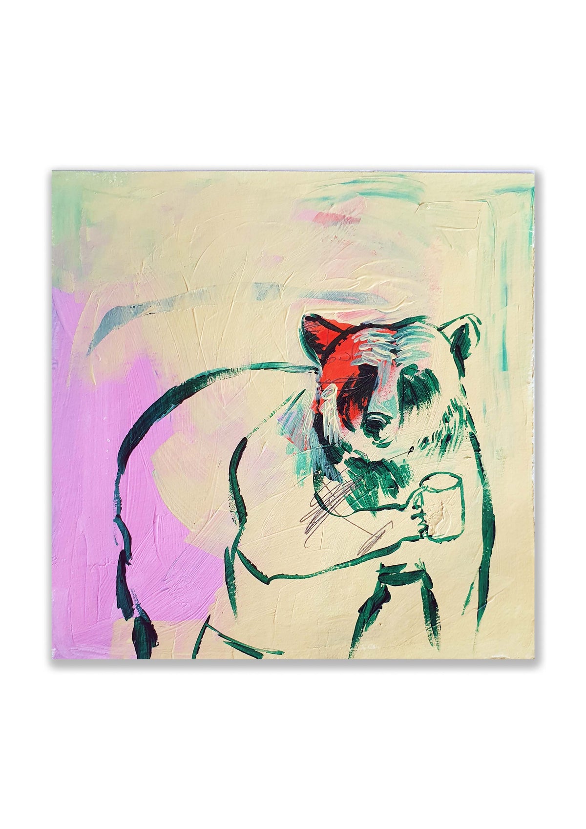 dessin original 15 x 15 ours tranquille