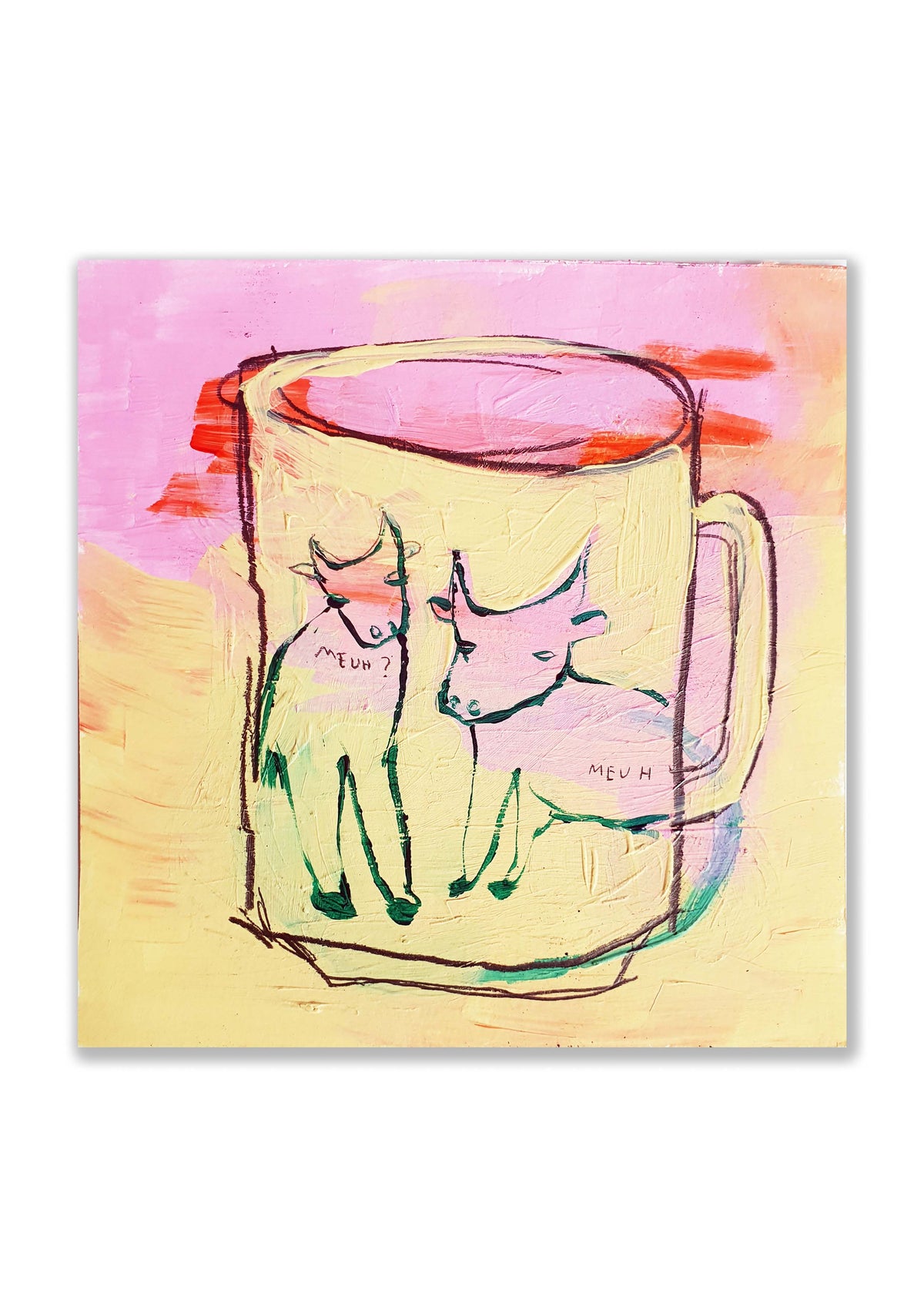 dessin original 15 x 15 tasse double meuh