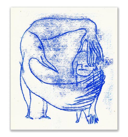 SÉRIE MONOTYPE BLEU / oiseau thérapie