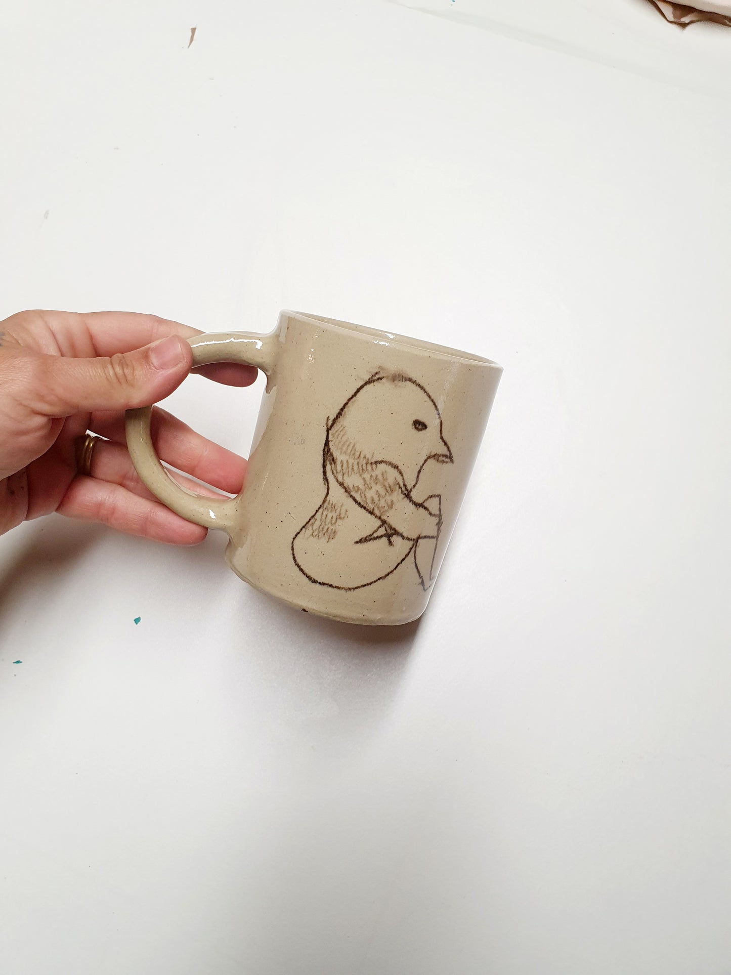 Tasse 35 cl oiseau assis/disco