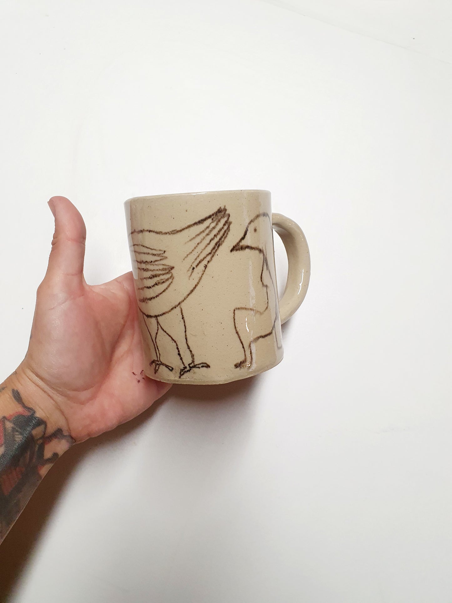 Tasse 35 cl oiseau femme/ver